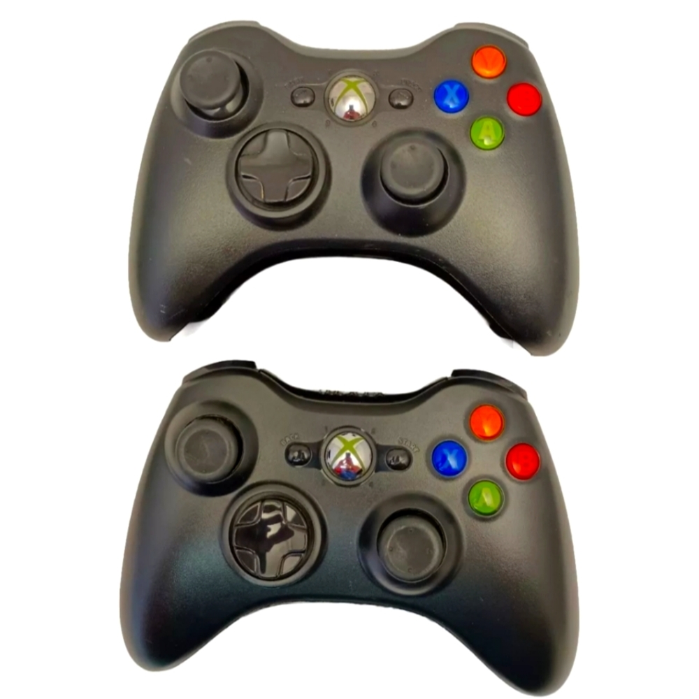 Lot of 2 Microsoft Xbox 360 Wireless Controllers Black